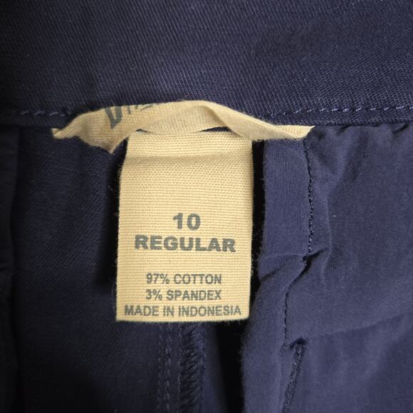 Duluth Trading Co. Workday Warrior Chino Wide Leg Crop Pants Navy Blue 10 Reg - Picture 11 of 12